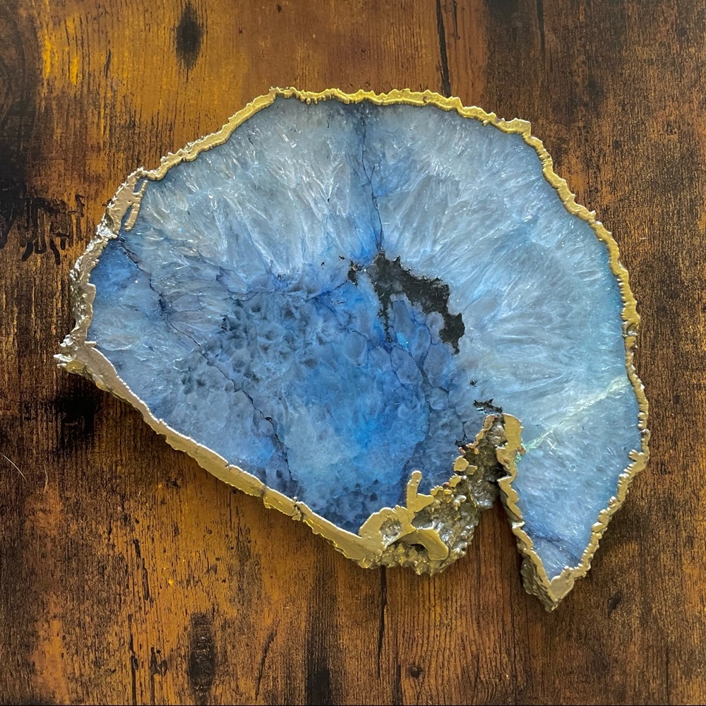 Blue Agate Crystal Platter